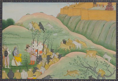 Vibhishana si inchina davanti a Rama da Kangra